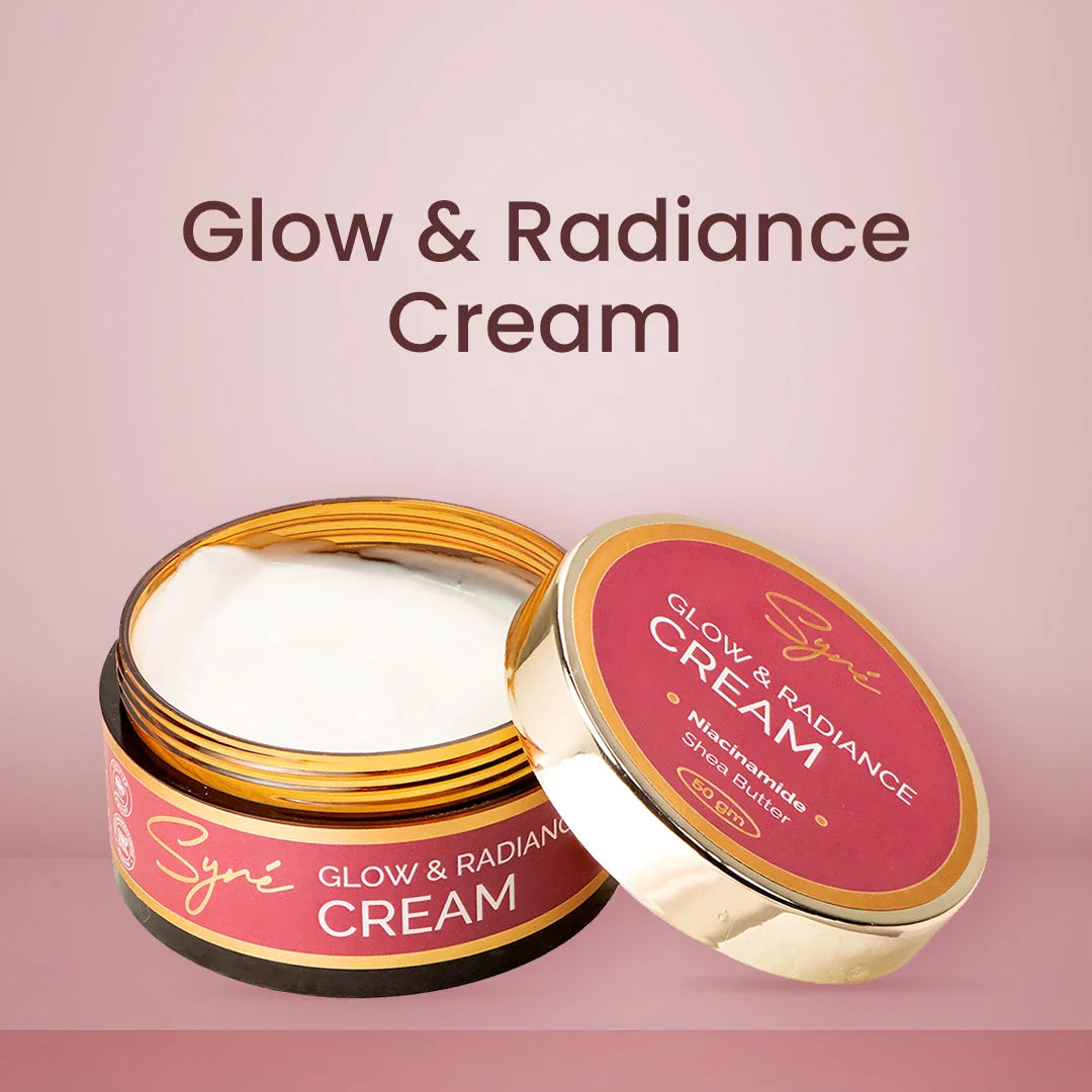 "Syre Glow & Radiance Cream"" ""Niacinamide Cream for Glowing Skin"" ""Night Cream with Aloe Extract"" ""Shea Butter Radiance Cream"" ""Skincare Product for Radiant Glow"" ""Syre Cosmetics Radiance Cream"" ""Niacinamide Night Cream"