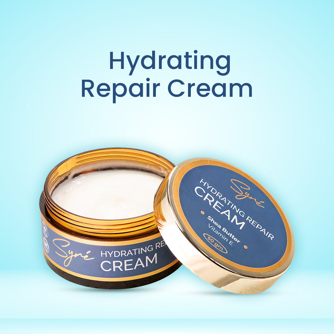 Syre Hydrating Repair Cream" "Moisturizing face cream for dry skin" "Vitamin E cream for hydration" "Shea butter cream for dryness" "Hydrating cream for face" "Dry skin care solution"